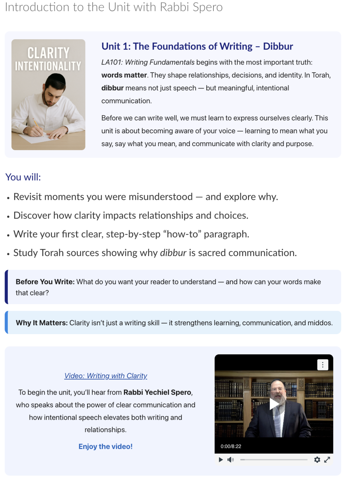 Machon Digital School platform screenshot showing a Canvas course view