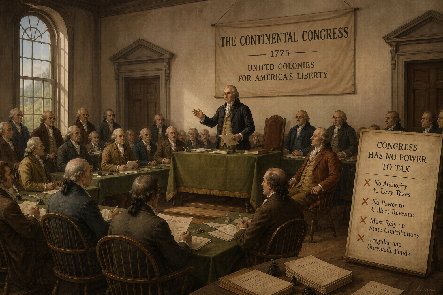 Continental Congress and taxation limits